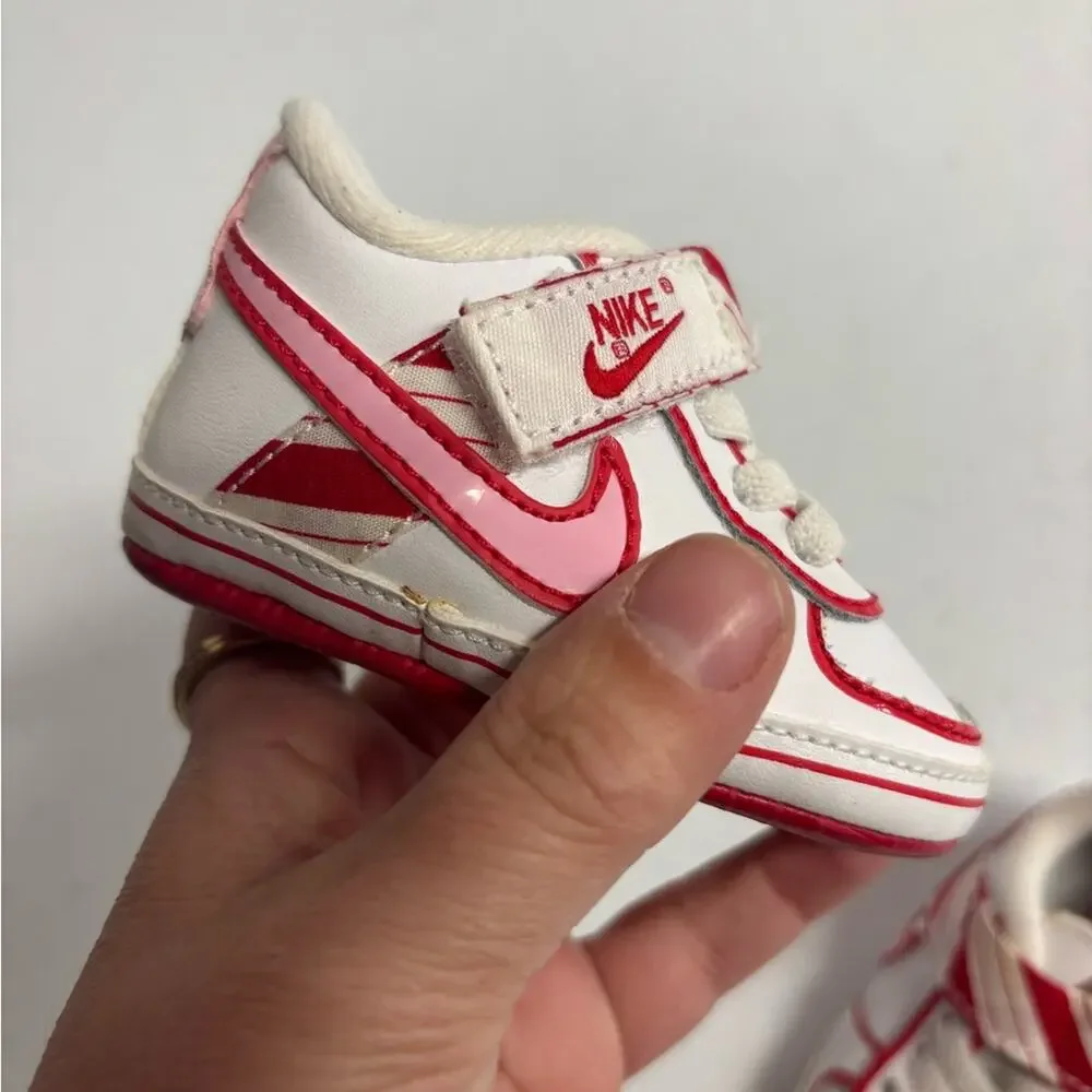 Nike Vandal Low Crib sneakers in white and red infant size 1C